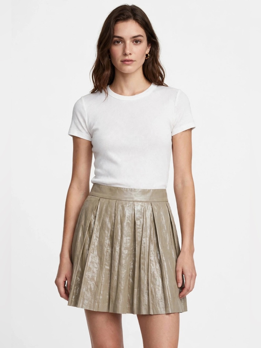 Banana Republic Pleated Gold/Silver Skirt